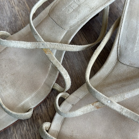 Jil Sander Suede Leather Kitten Heels with Square Toe Box - Gray/Mint Color 38.5 - Picture 9 of 10